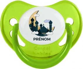 Islam mosqué avec prénom design-5 : Vert phosphorescente Tétine embout physiologique