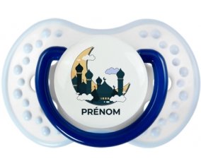 Islam mosqué avec prénom design-5 : Marine-blanc-bleu classique Tétine embout Lovi Dynamic