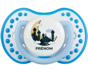 Islam mosqué avec prénom design-5 : Blanc-bleu phosphorescente Tétine embout Lovi Dynamic