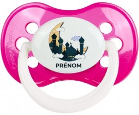 Islam mosqué avec prénom design-5 : Rose foncé classique Tétine embout anatomique