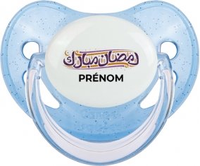 Islam Ramadhan moubarek avec prénom : Bleue à paillette Tétine embout physiologique