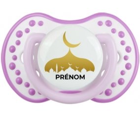 Islam mosqué avec prénom design-6 : Blanc-mauve classique Tétine embout Lovi Dynamic