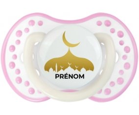 Islam mosqué avec prénom design-6 : Blanc-rose phosphorescente Tétine embout Lovi Dynamic