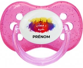 Islam ramadhan kareem avec prénom : Rose à paillette Tétine embout cerise