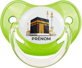 Islam Mecque design-1 avec prénom : Vert classique Tétine embout physiologique