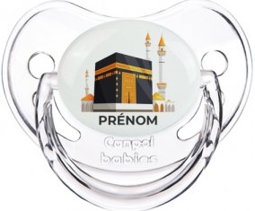 Islam Mecque design-1 avec prénom : Transparent classique Tétine embout physiologique