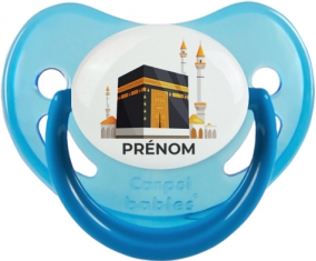 Islam Mecque design-1 avec prénom : Bleue phosphorescente Tétine embout physiologique