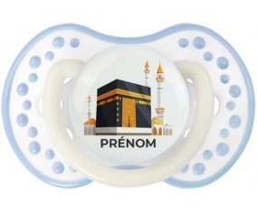 Islam Mecque design-1 avec prénom : Blanc-cyan classique Tétine embout Lovi Dynamic