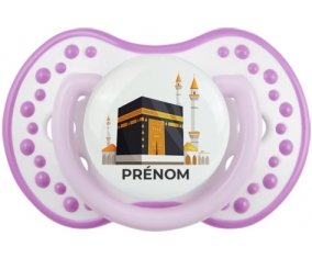 Islam Mecque design-1 avec prénom : Blanc-mauve classique Tétine embout Lovi Dynamic