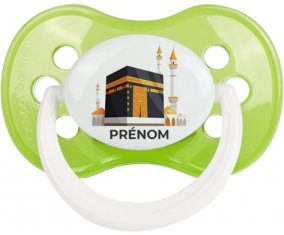 Islam Mecque design-1 avec prénom : Vert classique Tétine embout anatomique