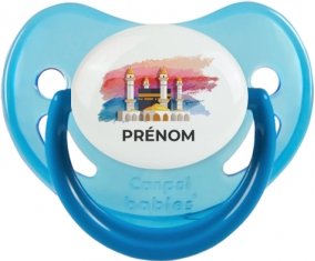 Islam Mecque design-2 avec prénom : Bleue phosphorescente Tétine embout physiologique