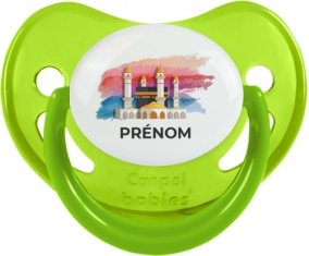 Islam Mecque design-2 avec prénom : Vert phosphorescente Tétine embout physiologique