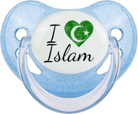 I love islam : Bleue à paillette Tétine embout physiologique