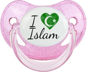 I love islam : Rose à paillette Tétine embout physiologique