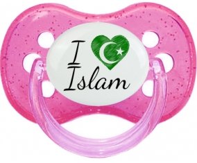 I love islam : Rose à paillette Tétine embout cerise