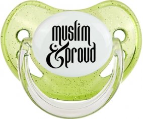 Muslim and proud : Vert à paillette Tétine embout physiologique