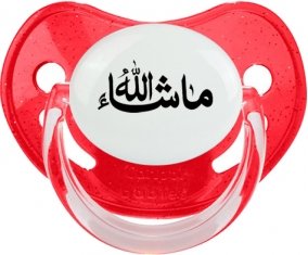 Ma sha allah en arabe : Rouge à paillette Tétine embout physiologique