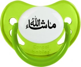 Ma sha allah en arabe : Vert phosphorescente Tétine embout physiologique