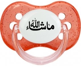 Ma sha allah en arabe : Rouge à paillette Tétine embout cerise