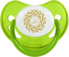 Allah & Mohamed en arabe : Vert phosphorescente Tétine embout physiologique
