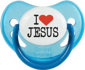 I love Jesus : Bleue phosphorescente Tétine embout physiologique