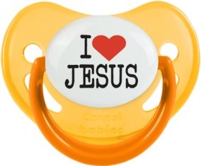 I love Jesus : Jaune phosphorescente Tétine embout physiologique
