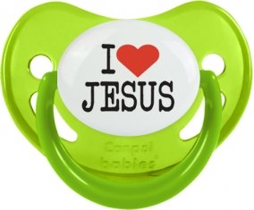 I love Jesus : Vert phosphorescente Tétine embout physiologique