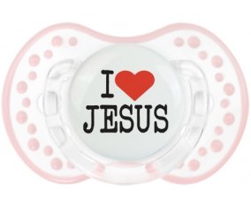 I love Jesus : Retro-blanc-rose-tendre classique Tétine embout Lovi Dynamic