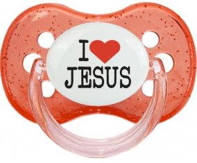 I love Jesus : Rouge à paillette Tétine embout cerise