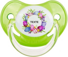 Oeuf de Pâques design-1 avec texte : Vert classique Tétine embout physiologique