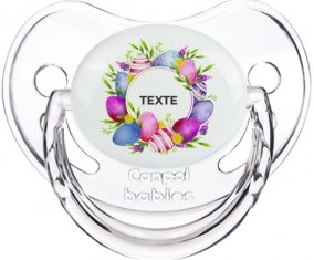 Oeuf de Pâques design-1 avec texte : Transparent classique Tétine embout physiologique