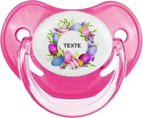 Oeuf de Pâques design-1 avec texte : Rose classique Tétine embout physiologique