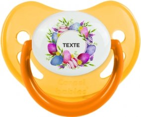 Oeuf de Pâques design-1 avec texte : Jaune phosphorescente Tétine embout physiologique