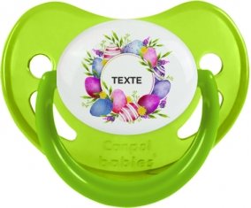 Oeuf de Pâques design-1 avec texte : Vert phosphorescente Tétine embout physiologique