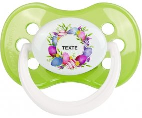 Oeuf de Pâques design-1 avec texte : Vert classique Tétine embout anatomique