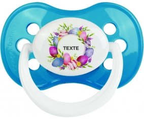 Oeuf de Pâques design-1 avec texte : Cyan classique Tétine embout anatomique