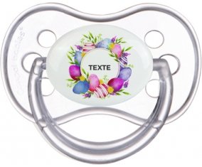 Oeuf de Pâques design-1 avec texte : Transparente classique Tétine embout anatomique