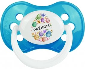 Oeuf de Pâques design-1 avec prénom : Cyan classique Tétine embout anatomique