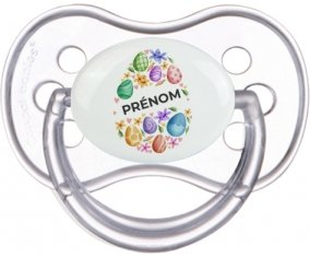 Oeuf de Pâques design-1 avec prénom : Transparente classique Tétine embout anatomique