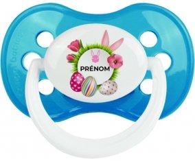 Oeuf de Pâques design-10 avec prénom : Cyan classique Tétine embout anatomique