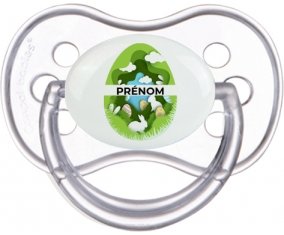 Oeuf de Pâques design-11 avec prénom : Transparente classique Tétine embout anatomique