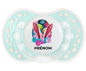 Oeuf de Pâques design-13 avec prénom : Retro-turquoise-lagon classique Tétine embout Lovi Dynamic