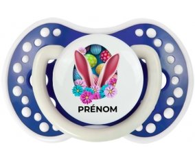 Oeuf de Pâques design-13 avec prénom : Bleu-marine phosphorescente Tétine embout Lovi Dynamic