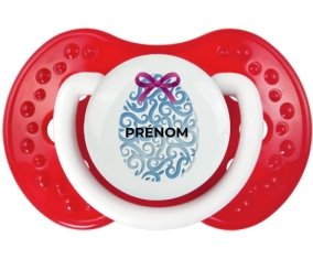 Oeuf de Pâques design-14 avec prénom : Blanc-rouge classique Tétine embout Lovi Dynamic