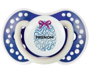 Oeuf de Pâques design-14 avec prénom : Bleu-marine phosphorescente Tétine embout Lovi Dynamic