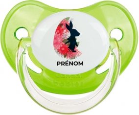 Oeuf de Pâques design-15 avec prénom : Vert classique Tétine embout physiologique
