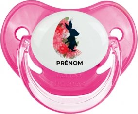 Oeuf de Pâques design-15 avec prénom : Rose classique Tétine embout physiologique
