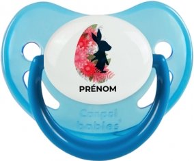 Oeuf de Pâques design-15 avec prénom : Bleue phosphorescente Tétine embout physiologique