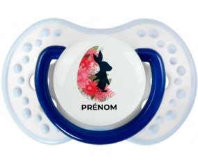 Oeuf de Pâques design-15 avec prénom : Marine-blanc-bleu classique Tétine embout Lovi Dynamic