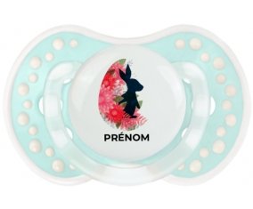 Oeuf de Pâques design-15 avec prénom : Retro-turquoise-lagon classique Tétine embout Lovi Dynamic